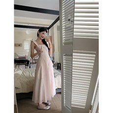 로로희 여름 데일리 차르르 맥시 소매 퍼프 롱 링클 캉캉 임수향 캐주얼 민소매 나시원피스