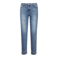 헤지스 여성 19FW 블루 데미지장식 면혼방 데님팬츠 HSPA9D804B3