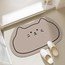 디아쿠아 인테리어 감성 방매트 미끄럼방지 규조토 고양이 매트, 라이트브라운