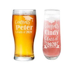 Graduation Personalized Stemless or Beer Class of 2020 Famil/14277050, 상세내용참조