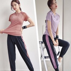 드 반팔 + 브 라 + 블 루 스 트 립 슬랙 스, 48753760371