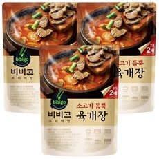 비비고 소고기듬뿍 육개장, 3개, 460g