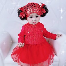 GOOFLORON 1 살 여자 아기 생일 드레스 2020 여아 원피스 중국 풍 한 푸 치마 돌 잡 이 맞 춤 사 레 드 + 헤어밴드 9259 80 야드 73 - cm 권장