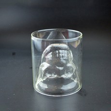 해골 술잔 75ml 이중유리 양주잔, 1개