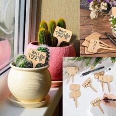 화분 식물 인테리어 이름표 대나무 우드 가든픽 10PCS