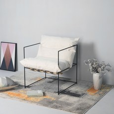 모던 인테리어 소파 페브릭 철제 라운지체어 카페 쇼파, 1인 블랙박스 (68x68x73)