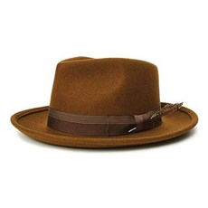Brixton Mens Swindle Iii 와이드 챙 펠트 페도라 모