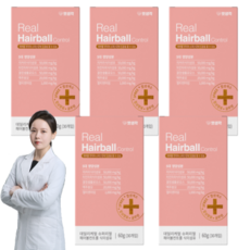  고양이 헤어볼 제거 영양제 헤어볼케어 3중 소화효소 소화제 구토방지 합성첨가물 알러지유발성분 무첨가, 5개 