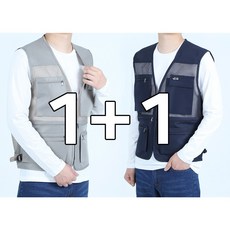 꽃중년 여름 망사조끼 포켓 다용도 작업복 상의 1+1 빅사이즈