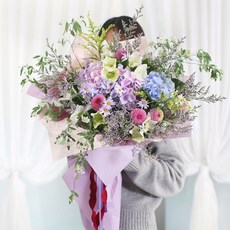 전국당일도착 카네이션 꽃바구니 생화 화분 꽃다발 선물 어버이날 스승의날 꽃배달 서비스 (99플라워), 36.[C635]-대형보라꽃다발, 1개
