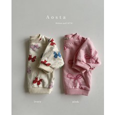 24봄 아오스타 리본맨투맨(S~2XL) 베베룩 키즈룩 등원복 아기 여아 맨투맨