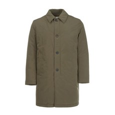 남성 겨울 이중카라 구스다운 맥 코트 브라운 (A0AC40157)