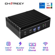 인텔N100 BEELINKN100 BEELINK Chatreey 팬리스 미니 PC IT12-F 인텔 코어 12 세대 i5 1235U i7 1255U 듀얼 LAN 4K 출력, 없음, 8.No RAM  No Storage - i7 1255