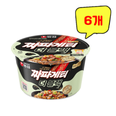 농심 짜파게티 더 블랙 사발면 90g, 6개