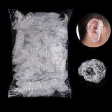 50/100pcs 일회용 방수 귀 덮개 살롱 염색 머리 일회용 귀 머 거리 스타일링 도구 목욕 샤워 귀 보호기 커버 모자|캡 호일 & 랩|, 단일, 1개, 50PCS