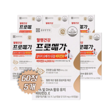 종근당건강 프로메가 알티지 오메가3 듀얼 비타민D 520mg X 60캡슐, 60정, 5개