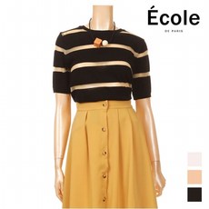 에꼴드파리 ECOLE 시스루 블링 단가라 니트_F95WSB001Z