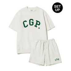 CODEGRAPHY 코드그라피 SET CGP 심플 로고 반팔 크루넥 셋업_오트밀 CBCU3TS600OTCBCU3PS600OT