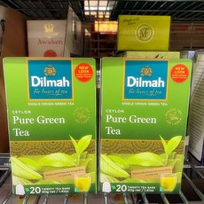 딜마 퓨어 그린티 녹차 티백 20개입x2개 Dilmah Pure Ceylon Green Tea Bags, 2개, 20개입