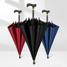 지팡이 블랙 튼튼한 고급 대형 자동 큰 장우산