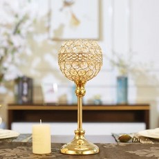 촛대 유럽 촛불 저녁 식사 소품 크리스탈 로맨틱 테이블 장식 홈 웨딩 캔들 홀더, [01] Gold S, 1개