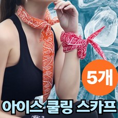 지와이픽 냉동 아이스 쿨 멀티 스카프, 혼합색상5개, 1개