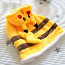 강아지 옷 애견 소형 중형 대형 디즈니 설리반 망토 겨울 극세사 벨벳 벨뱃 가운 후드, 노란색
