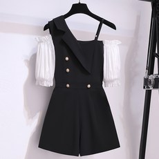 오프숄더점프슈트