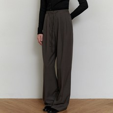 [8/30 예약배송] 아워코모스 comos 1192 two-tuck wide string pants (gray brown) - 아워코모스