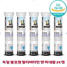 잔티바 발포 멀티비타민 미네랄, 90g, 5개