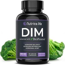 Nutrica Life 뉴트리카 라이프 딤 300mg 브로콜리바이오페린 디인돌릴메탄 호르몬 균형 90캡슐, 90정, 1개