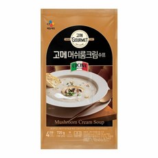 CJ 고메 머쉬룸크림수프 180g*4입 간단한요리 홈파티 캠핑 엄마손 요리레시피 아침대용 식사대용, 180g, 1개