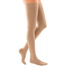 medi Duomed Soft (BS CCL 1) 실리콘 스타킹을 사용한 압축 스타킹 허벅지 길이 Closed Toe Beige Large