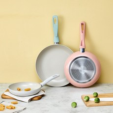 모던하우스 인덕션 슈가쿡 세라믹코팅 프라이팬 세트 3개, 프라이팬 20cm + 24cm + 28cm, 혼합색상, 1세트