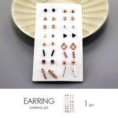kirakirashop 미니 쉐이프 32피스 귀걸이 세트 AEA1675