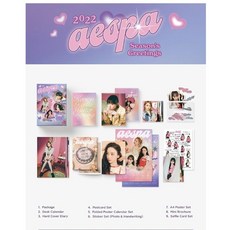 에스파 포카 포토카드 굿즈 세트 aespa 2022 공식 탁상 캘린더 Season39s, A