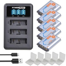 PowerTrust NPBX1 배터리 LED 3 슬롯 충전기 소니 HDRAS200V HDRAS30 HDRAS300 HDRAS50 HDRCX240 1860mAh