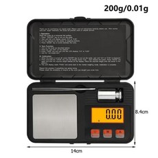 디지털 미니 스케일 200g0.01g 50g0.001g 높은 정밀 포켓 전자 스케일 균형 규모 식품 무게 보석 규모, 200g, 1개