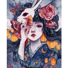 오사카의 닌자소녀 집에서할수있는취미 DIY명화그리기 슬기로운집콕생활 유화그리기세트, 옵션01, 40x50cm no frame