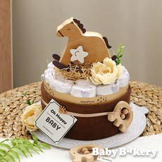 베이비베이커리목마오르골과우드토이친구들1단기저귀케익백일