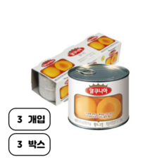 알쿠니아 황도 통조림, 600g, 3개