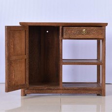 장식장 엔틱장 머그컵 콘솔형 마호가니 티 캐비닛 닭날개 나무 모서리 선반 원목 중국식 심, 01 조각우측 궤짝 꽃배나무, 01 단문