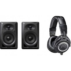 【세트 구매] Pioneer DJ 4 인치 액티브 모니터 스피커 DM-40 & audio-technica 전문 모니터 헤드폰 ATH-, 단일상품