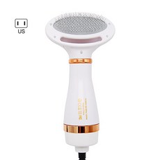 펫 드라이룸 2-In-1 휴대용 애완견 건조기 개 헤어 드라이어 및 빗 브러시 애완 동물 미용 건조기 고양이 머리 빗 개 털 송풍기 저소음 온도, 01 Golden US, 1개