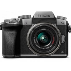 Panasonic 미러리스 카메라 단렌즈 렌즈 14 42mm f3.5 5.6 II ASP 렌즈가 장착된 파나소닉 루믹스 G7 카메라실버 갱신 Q1389621