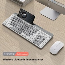 블루투스 5.0 및 2.4G 무선 키보드 및 마우스 콤보 미니 멀티미디어 키보드 마우스 세트 노트북 PC TV iPad 안드로이드 Xiaomi, 흰색1, 하나, 하나