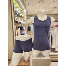 엘르이너웨어 남성속옷세트뛰어난 보온성을 지닌 에어로히트 소재 민소매 런닝 드로즈EDMRN721 DR721BU158341