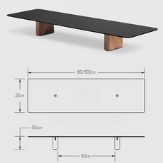  초슬림 알루미늄 아이맥 듀얼 모니터 받침대 80 100, B. 블랙 100-23-9.5cm 