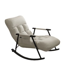 노인 거실 홈 의자를 위한 흔들 의자 낮잠 레저 라운지 의자, 신비한 재 검은 다리（기술 천 업그레이드）