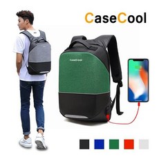 CASECOOL 15형 USB노트북백팩 STB19170, 상품선택_그린, 상세페이지 참조